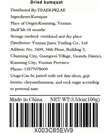 Dried kumquats Kumquat slices Kumquat Tea dried oranges can be eaten dry can make tea 3.53oz 100g  - Buy Online on GoSupps.com