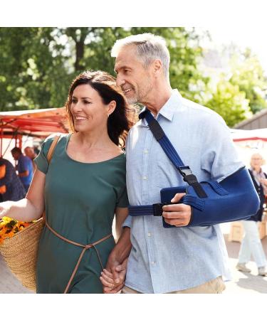 Professional Shoulder Abduction Sling | Medical Arm Immobilizer for Injury Support | Right & Left Arm - Blue Large - Buy Online on GoSupps.com