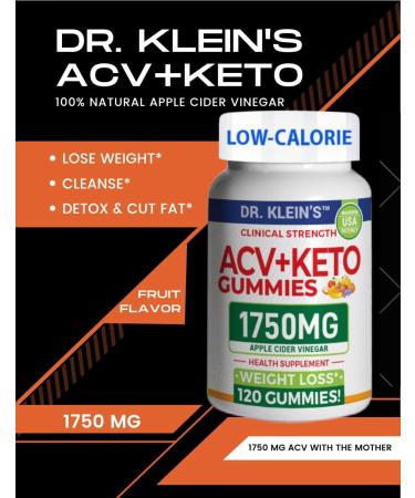 Keto ACV Gummies - 1750mg Low-Calorie Apple Cider Vinegar for Weight Loss & Digestion - 120 Count - Buy Online on GoSupps.com