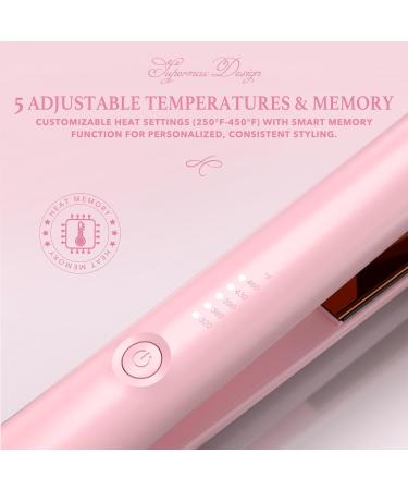 2 in 1 Titanium Hair Straightener & Curler | 100% Pure Ti-Thermal Flat Iron | Professional 1-Inch Styling | Black Gold Pink - Buy Online on GoSupps.com
