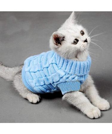 Bolbove Bro'Bear Cable Knit Turtleneck Sweater Blue - X-Small for Small Dogs & Cats - Buy Online on GoSupps.com