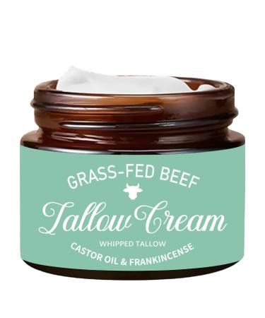 Nichalous Organic Grass Fed Whipped Tallow Cream with Castor Oil & Frankincense Oil All-Natural Moisturizer Hydrating Beef Tallow Moisturizer Cream and Manuka Honey Balm for Skin (1)