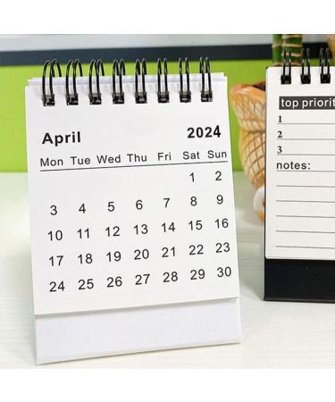 NUOBESTY Mini Desk Calendar 2024 Standing Calendar Small Desktop Calendar Twin-Wire Binding Calendar Daily Schedule Planner for Planning Organizing - Buy Online on GoSupps.com