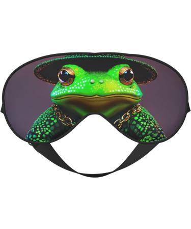 Cute Frog Print Eye Mask | Soft Sleeping Eye Cover for Travel & Naps | Unisex Black Eyeshade - Buy Online on GoSupps.com