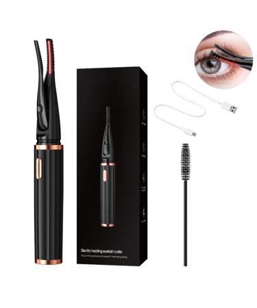 EEYZD Portable Electric Heated Eyelash Curler 2 in 1 Clip-Type with Comb Makeup Curler Eyelash Curling Tool USB Rechargeable 3 Temperature Modes Quick Finalize Curling Long-Lasting
