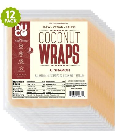 NUCO Cinnamon Coconut Wraps 5-Piece 70g Pack of 12 - Buy Online on GoSupps.com