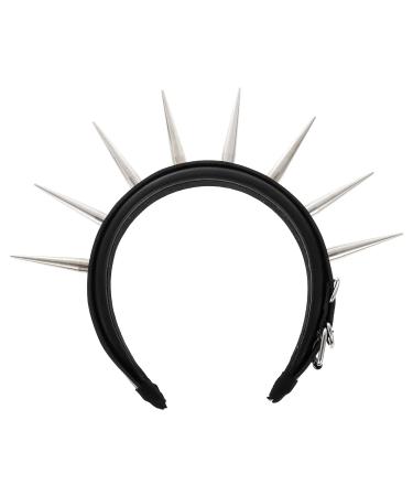 SOLUSTRE Womens Hair Accessories Black Spike Studded Punk Rock Leather Headbands Buckle Headwrap Punk Spike Hair band Women Hair Accessories for Music Festival Womens Headbands