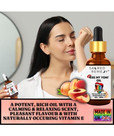 Kiss My Yoni Oil Peach Premium Body Lotion Non-Sticky Massage Oil 30ml Vegan Natural Organic Non-Toxic - Buy Online on GoSupps.com