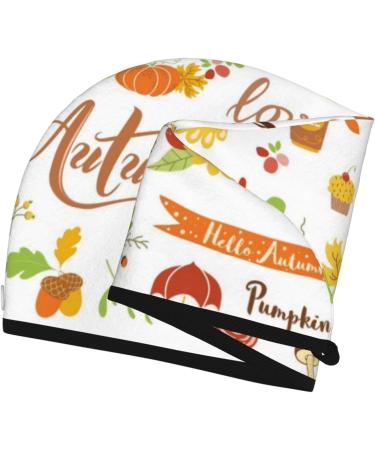 Hello Fall Microfiber Hair Towel - Super Absorbent Coral Velvet Wrap for Long Curly & Thick Hair | Quick Dry Hair Cap for Women - Buy Online on GoSupps.com
