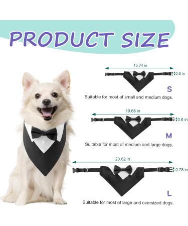 Hacraho Formal Dog Smoking Banda - Cotton Tuxedo Collar with Fly & Tie for Small Dogs & Cats - Black - 1 Piece - Buy Online on GoSupps.com