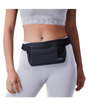PaceArm Running Fanny Pack Slim Running Belt, Bounce Free Water Resistant Running Pouch, Adjustable Runners Belt for All Phones iPhone/Android, Running Waist Pack for Gym Workouts Travel Money Belt Black