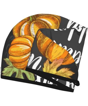 Autumn Harvest Pumpkins Microfiber Hair Towel | Soft Super Absorbent Wrap for Long Curly Thick Hair - Quick Dry Coral Velvet - Buy Online on GoSupps.com