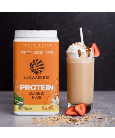 Sunwarrior Classic Plus Plant Based Protein Powder with BCAAs - Vanilla 26.4 Oz | Gluten Free, Non-GMO, Soy-Free, Dairy-Free, Sugar-Free, Low Carb, Keto, Vegan Protein Powder - 30 Servings - Buy Online on GoSupps.com