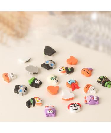 FEIlei 20Pcs Halloween Resin Nail Charms Pumpkin Wizard Skull Nail Art Decorations - Buy Online on GoSupps.com