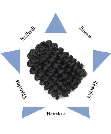 8 Inch Jamaican Bounce Wand Curl Crochet Hair, Short Curly Braiding Hair Extension - 20 Roots/Pack (5 PCS 1B) - Buy Online on GoSupps.com