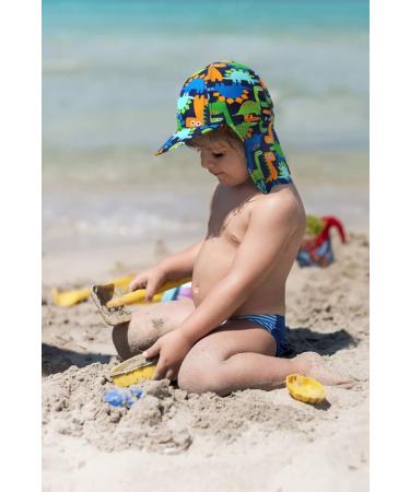 Kids Legionnaires Hat UPF 50+ Sun Protection Swim Cap - Dinosaur Design | Quick-Drying Boys Sun Hat for Beach and Pool | 2-4 Years - Buy Online on GoSupps.com