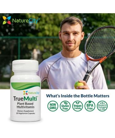 NatureCity TrueMulti Plant Based Multivitamin 30 Veggie Capsules - Unflavored - 30 Count - Buy Online on GoSupps.com