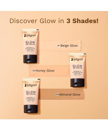 Pilgrim Honey Glow BB Cream SPF 50 PA++++ with Vitamin C | Medium Skin Tone | Lightweight Matte Finish Makeup with Sheer Coverage & Smooth Look | 1.01 Fl Oz (30ml) - Buy Online on GoSupps.com