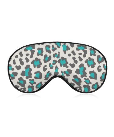 Cheetah Print Blue Sleep Mask for Women Adjustable Sleeping Eye Shades Cover with Elastic Strap