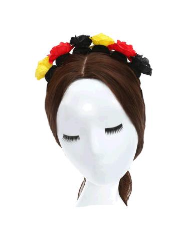 ZADAWERK headband - flowers - black - red - yellow - Germany - Belgium - fan - football - Olympics