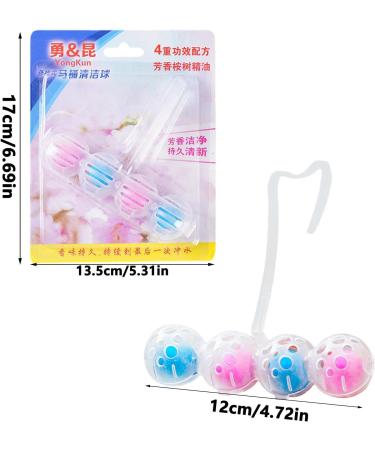 Toilet eners Rim Hanger | Bowl Toilet Deodorizer Rim Hanger | Quick Foaming -Cleaning Ball 4 Balls Included Toilet ener for Bathroom Toilet Care and Flush Cleaning - Buy Online on GoSupps.com