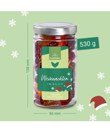  naschlabor XL Christmas in a glass jar gift 530 g | The great gift for Christmas | Christmas gift | fruit candy gift in a practical jar - Buy Online on GoSupps.com