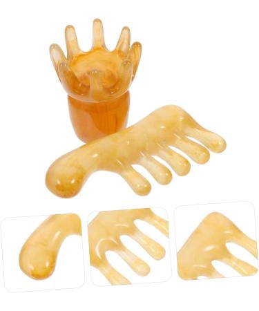 Buy Minkissy Scalp Massage Comb Set - 4-Piece Gua Sha Head Massage Device Jade Acupuncture Comb and Beeswax Brush for Ultimate Relaxation - Buy Online on GoSupps.com