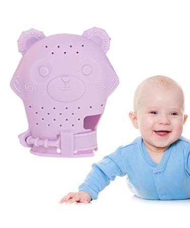 Appoo Silicone Bite - Self-Calming Teething Feasts for Infants | Food-Grade Anti-Drop Protection for Babies 3-12 Months - Violet - Buy Online on GoSupps.com