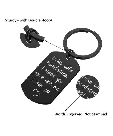 Drive Safe Keychain for Him - Inspirational Gift for Friends & Husbands | Perfect for Birthdays & Valentine's Day - Buy Online on GoSupps.com