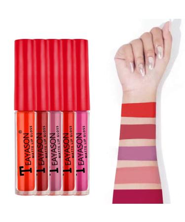 Rose Mist Liquid Lipstick Set - 5 Nude Matt Waterproof Shades | High-Pigmented Makeup for Daily & Wedding Use - Buy Online on GoSupps.com