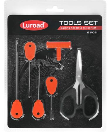 Shop Luroad Fishing Carp Accessories - Portable Bait Needle Drilling Tools Set for Carp Fishing | Locking Needle & Knot Puller in Orange - Buy Online on GoSupps.com