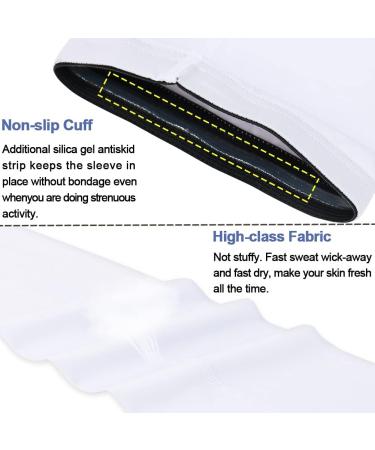 Beister UV Protection Compression Arm Sleeves - UPF 50+ Cooling Support for Running Cycling Basketball Golf & Outdoor Activities (1 Pair White XXL) - Buy Online on GoSupps.com