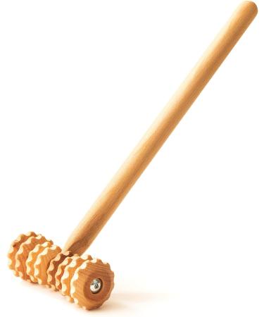Buy Mr. Woodware Professional Wooden T-Shaped Lymphatic Drainage Roller - 37cm Soft Tissue Therapy Tool | International Shipping Available - Buy Online on GoSupps.com