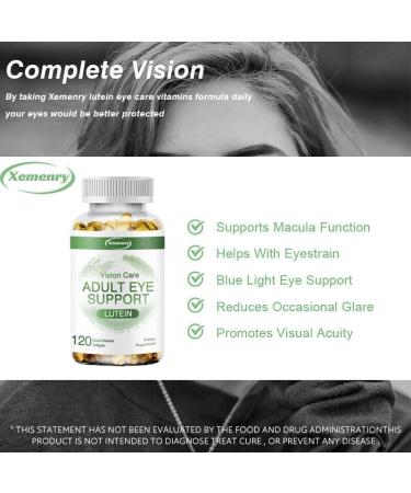 Adult Eye Support Supplements (120 Capsules) with Lutein & Zeaxanthin - Eye & Vision Health Supplements - Buy Online on GoSupps.com