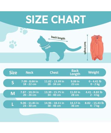 Avont Cat Recovery Suit | Post Surgery Kitten Onesie for Abdominal Wounds - Coral (M) - Buy Online on GoSupps.com