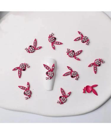 3D Gun Nail Charms 22PCS - Gold, Silver, Pink Alloy Rabbit Rhinestone Nail Art Decorations - Buy Online on GoSupps.com