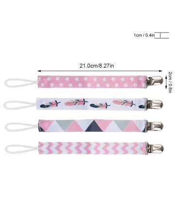 Baby Pacifier Clip Set of 4 - Durable Cotton Strap Nipple Holders for Toddlers - International Shipping Available - Buy Online on GoSupps.com