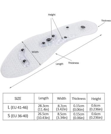 Simoda Massaging Insoles - Acupressure Magnetic Foot Therapy - 2 Pairs Transparent L - Buy Online on GoSupps.com