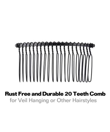 20 Pack Black Metal Side Hair Combs - Wedding Bridal Veil Accessories - Buy Online on GoSupps.com