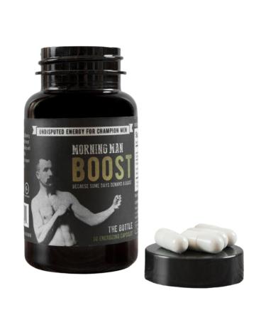 Morning Man Boost Caffeine Pills Supplement 110mg Caffeine with Green Tea Extract Pre Workout Energy Supplement for Focus and Alertness White Willow Bark Gluten Free Vegan Non GMO 30 Capsules