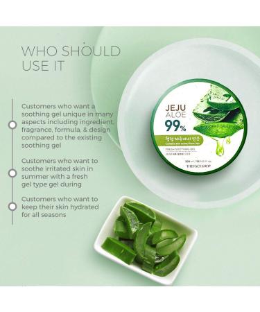 Shop The Face Shop Jeju Aloe Soothing Gel - 99% Aloe Vera Multi-Use Moisturizer for Face & Body Organic Certified 10.1 Fl Oz - International Shipping - Buy Online on GoSupps.com
