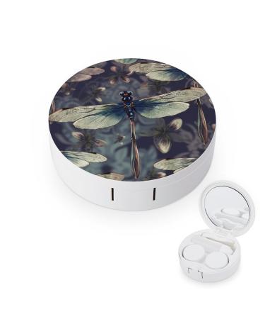 Contact Lens Case Dragonfly Pattern Portable Travel Contact Lens Box Contact Lens Storage Box