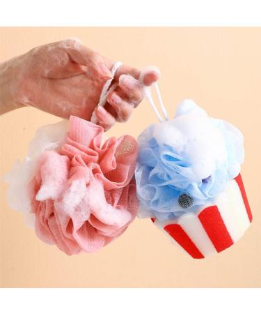 FOMIYES Cartoon Bath Balls - 2pcs Exfoliating Shower Scrubber Men's Pouf & Women's Loofah for Travel | Premium Bath Accessories - Buy Online on GoSupps.com