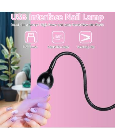 Lophe UV Lamp for Gel Nails - Flexible Swan Neck LED Nail Dryer Mini Rotatable with Fuse Clip - Perfect for All Gel Nail Polish (Black) - Buy Online on GoSupps.com