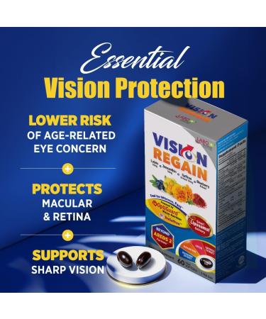 LABO Nutrition VisionREGAIN Eye Vitamin Beyond AREDS 2 Formula with Lutein Zeaxanthin Saffron Extract Blueberry for Macular and Retinal Health Eye Fatigue Night Vision Support 60 Counts - Buy Online on GoSupps.com