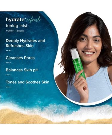Hydrate+ Refresh Toning Mist | Hyaluronic Acid & Coconut Water Face Toner Spray | Deep Hydration & Pore Cleansing | 100ml - Buy Online on GoSupps.com
