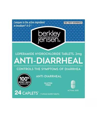 Berkley Jensen Loperamide Hydrochloride Anti-Diarrheal 2 mg Tablets 24 ct.