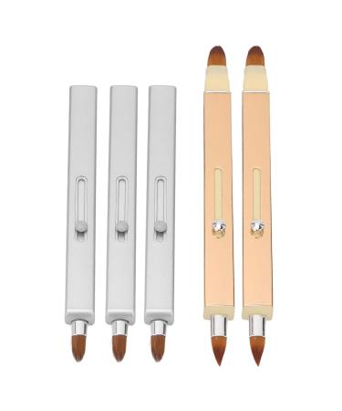 Retractable Lip Brush Set - 5 Nylon Brushes with Shell & Automatic Seal for Perfect Application | International Shipping Available - Buy Online on GoSupps.com