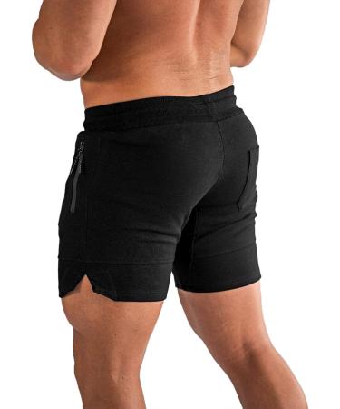 PIDOGYM Men's 5 Gym Workout Shorts - Black+Army Green Large | Zipper Pockets, Fitted Jogging Short Pants for Bodybuilding, Running & Training - Buy Online on GoSupps.com