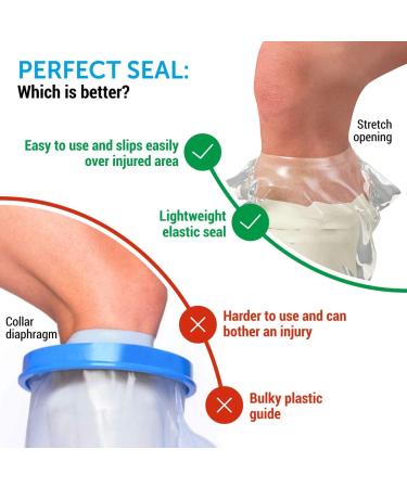 Waterproof Cast Cover Leg Reusable 2pk Protector for Shower - Adult Knee/Ankle/Foot - Half Leg - Buy Online on GoSupps.com